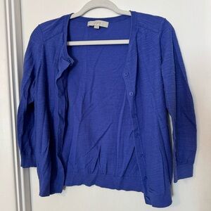 LOFT Women's Blue Cardigan Sweater size medium